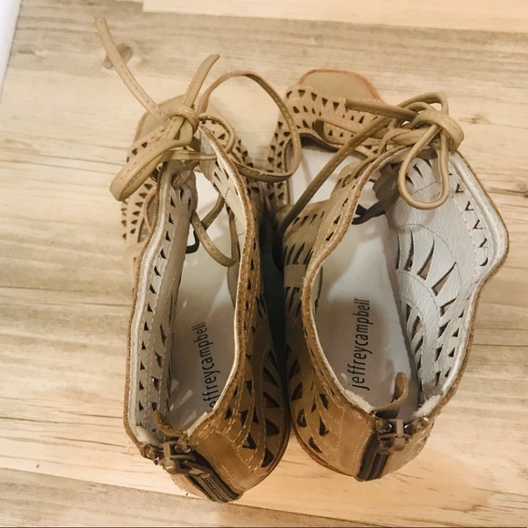 Jeffrey Campbell Rodillo Lace Up brown wedge sandals sz 10. - Picture 10 of 10